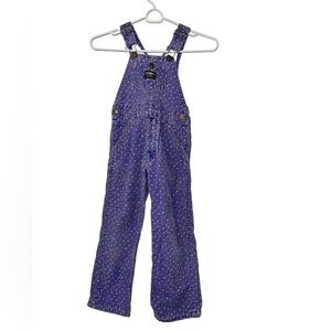 Vintage OshKosh b’gosh purple floral corduroy Overalls sz 6 made USA